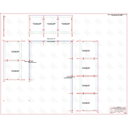 ES GLASS PANEL 3 boki dł. 2397 mm 2649 mm 4283 mm wys.1100 mm
