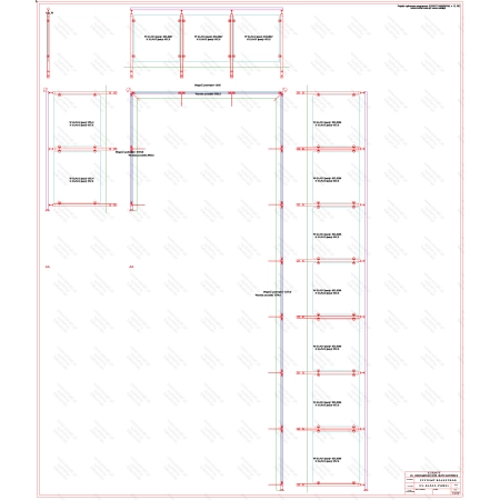 ES GLASS PANEL 3 boki dł. 2126 mm 2835 mm 7317 mm wys.1100 mm