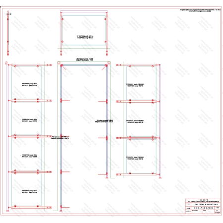 ES GLASS PANEL 3 boki dł. 4204 mm 1380 mm 3243 mm wys.1100 mm