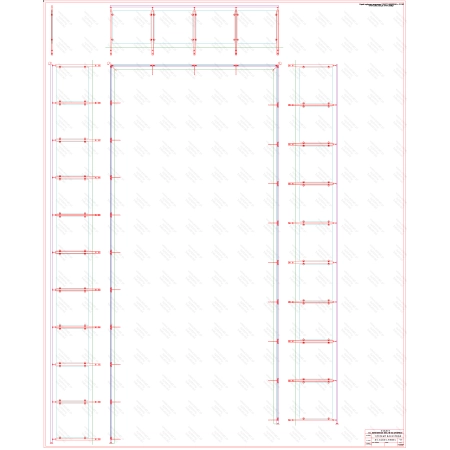ES GLASS PANEL 3 boki dł. 9866 mm 4423 mm 9362 mm wys.1100 mm