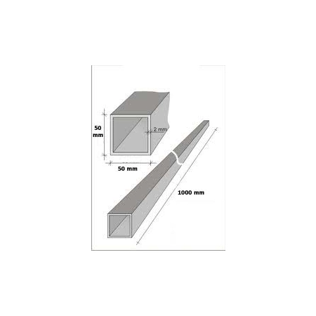 Profil 50x50x2  mm ze stali nierdzewnej AISI 304, 1 mb, Satyna