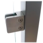 Słupek 40x40 mm z 4 uchwytami do szkła 45x45 ze stali nierdzewnej AISI 304, mocowanie pochwytu przegubowe, Satyna
