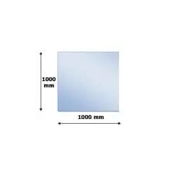 Tafla szkła hartowanego i klejonego (VSG/ESG) 8.8.4 barwione w masie na kolor, wymiar 1000 x 1000 mm, bez otworów, szlif trapezowy dookoła tafli